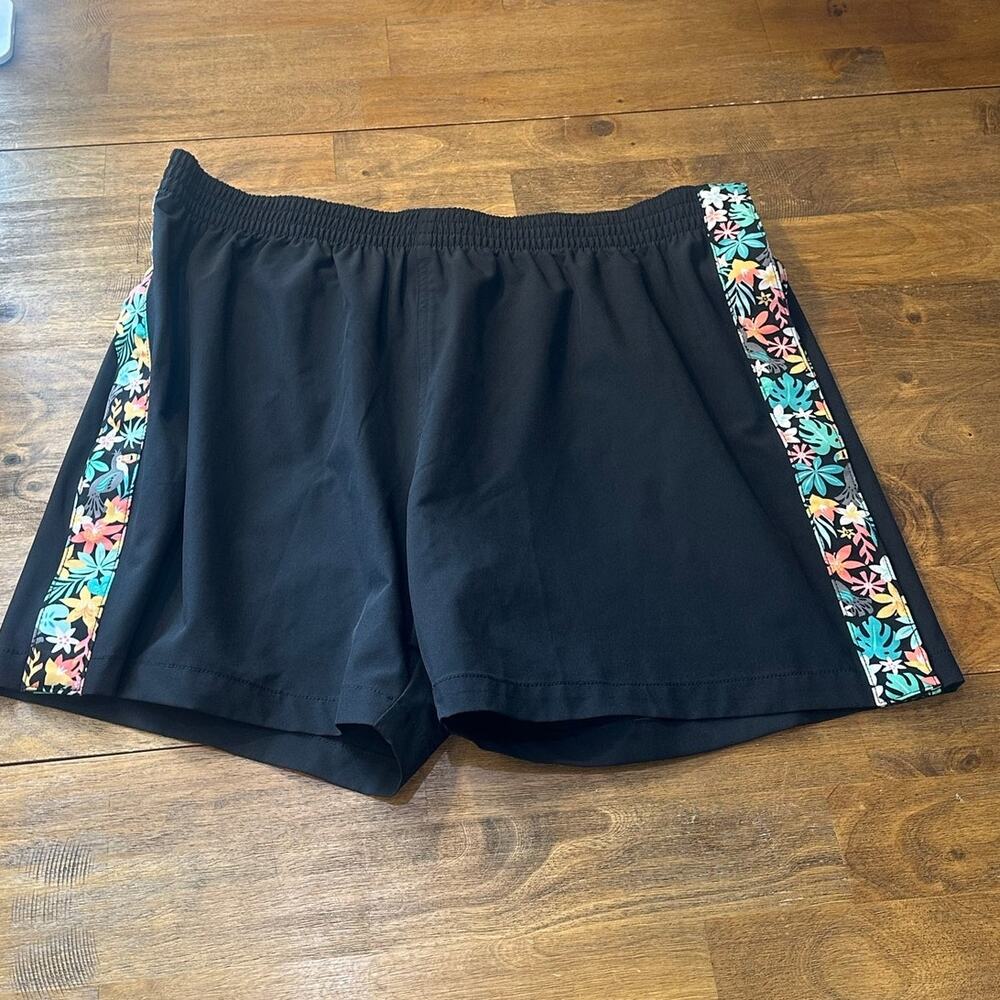 Chubbies XL Men's Black Tropical Floral Swim Trunks Quick‑Dry Beachwear